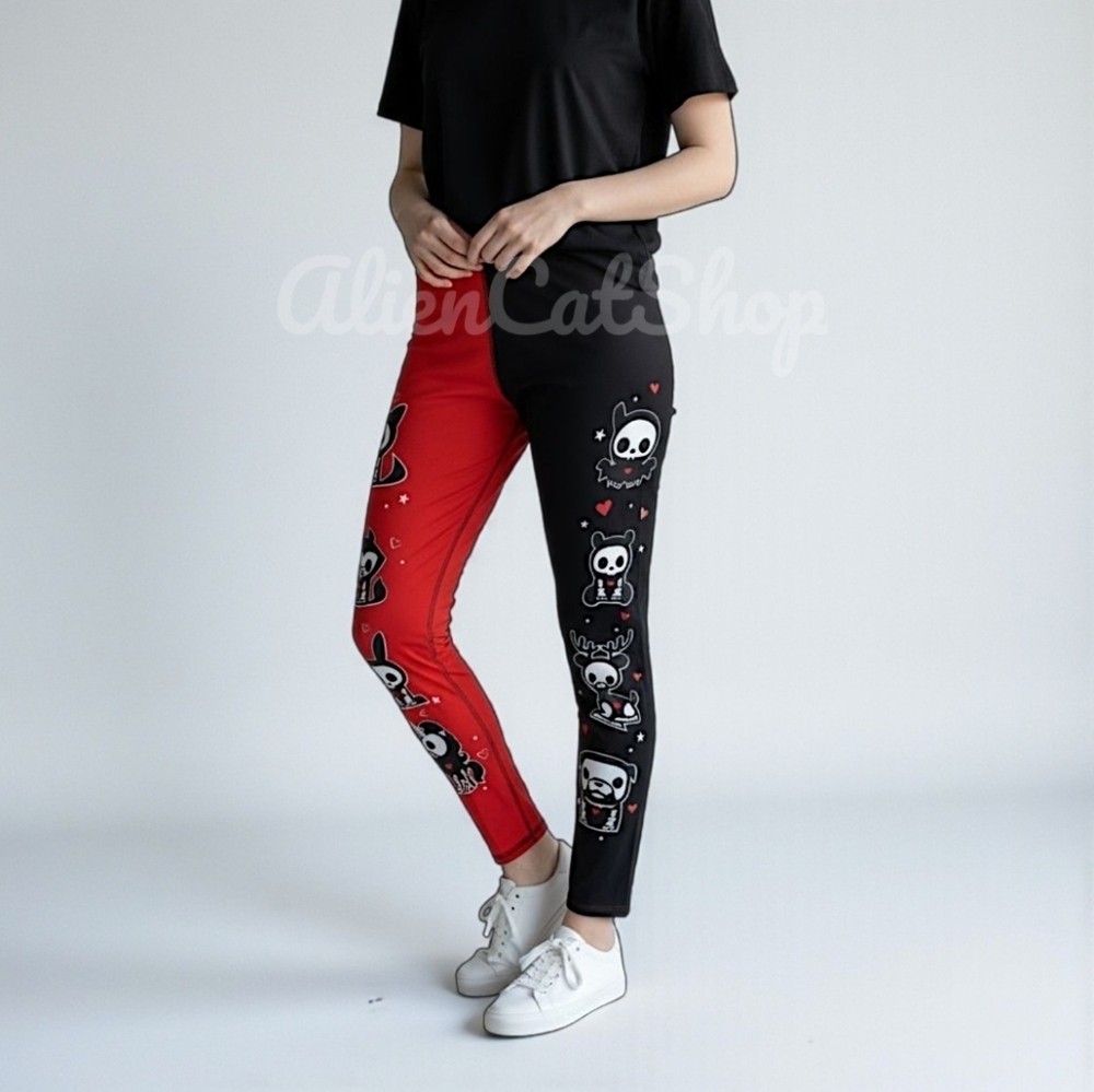 **NEW** Skelanimals Red and Black Split Leggings